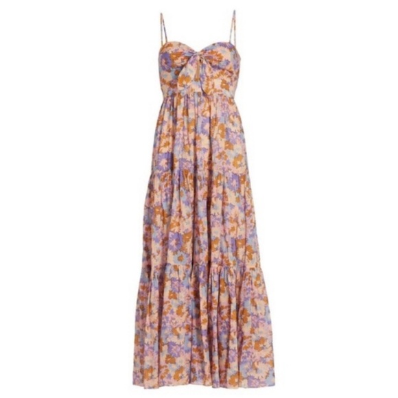 Zimmermann Floral Maxi Dress in Purple and Orange - Picture 10 of 16